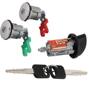 JDMSPEED Ignition Switch Lock Cylinder + 2X Door Lock Cylinder W/2 Logo Keys For Ford