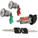 JDMSPEED Ignition Switch Lock Cylinder + 2X Door Lock Cylinder W/2 Logo Keys For Ford