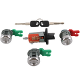 JDMSPEED For Ford Ignition Switch Lock Cylinder + (3) Door Lock Cylinder W/2 Logo Keys