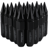 JDMSPEED 20PCS Black Cap Spiked Extended Tuner Aluminum M12X1.5 60mm Wheel Rim Lug Nuts