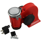 JDMSPEED New Nautilus Super Loud 12v Red Twin Auto Machine Air Horn 139dB Universal ATV