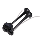 JDMSPEED 12V Black Loud Dual Trumpet Train Air Horn System Kit Car/Truck/Boat/Van