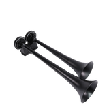 JDMSPEED 12V Black Loud Dual Trumpet Train Air Horn System Kit Car/Truck/Boat/Van