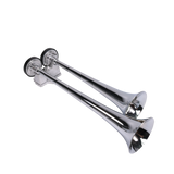 JDMSPEED Loud Dual Trumpet Train Air Horn System Kit Car/Truck/Boat 12V Chrome Color