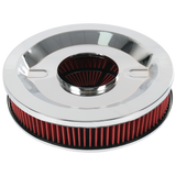 JDMSPEED 14" X 3" Round Red Thru High Flow Washable Air Cleaner w/ Chrome Lid For SBC BBC