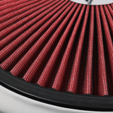 JDMSPEED 14" X 3" Round Red Thru High Flow Washable Air Cleaner w/ Chrome Lid For SBC BBC