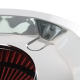 JDMSPEED 14" X 3" Round Red Thru High Flow Washable Air Cleaner w/ Chrome Lid For SBC BBC