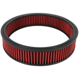 JDMSPEED 14" X 3" Round Red Thru High Flow Washable Air Cleaner w/ Chrome Lid For SBC BBC