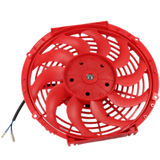 JDMSPEED Universal 12" Engine Cooling Fan Slim Pull Push Racing Electric Radiator Red 12V