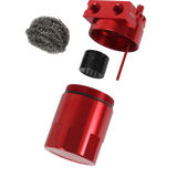 JDMSPEED 300ML Universal Baffled Catch Can Kit with 5FT 3/8 Inch Red Oil Catch Can