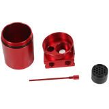 JDMSPEED 300ML Universal Baffled Catch Can Kit with 5FT 3/8 Inch Red Oil Catch Can