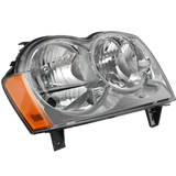 JDMSPEED Pair Headlights Chrome Lamps 4-Door NEW For Jeep 2005-2007 Grand Cherokee