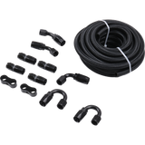 JDMSPEED AN6-6AN 3/8 Fitting Stainless Steel Nylon Braided Oil Fuel Hose Line Kit 20FT