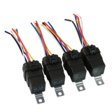 JDMSPEED 4x Heavy Duty 12V 40A Car Auto 5 Pins & Wire Relay Waterproof Plug Socket Set