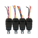 JDMSPEED 4x Heavy Duty 12V 40A Car Auto 5 Pins & Wire Relay Waterproof Plug Socket Set