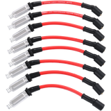 JDMSPEED 41-110 Iridium Spark Plugs & M8-48322 Spark Plug Wires for 5.3 6.0L 6.2L Chevy