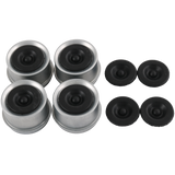 JDMSPEED 4X Trailer 1.98" Axle EZ Lube Grease Hub Cover Dust Cap Cup & Extra Rubber Plug