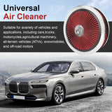 JDMSPEED 14" X 3" Round Red Thru High Flow Washable Air Cleaner w/ Chrome Lid For SBC BBC