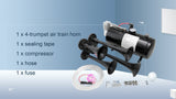 JDMSPEED 150DB 4 Trumpet Air Train Horn 150 PSI Air Compressor Kit For Car Truck 12V