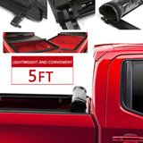 JDMSPEED Hard 5FT Tri-Fold Tonneau Cover For 2005-2015 Toyota Tacoma Double Cab 60" Bed