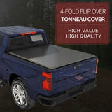 JDMSPEED For 14-19 Chevy Silverado GMC Sierra Truck Bed Soft Tonneau Cover 5.8ft 4-Fold