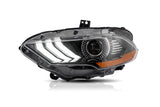 JDMSPEED Pair DRL Dual Beam Projector Headlights Headlamp Fits For 2018 2019 Ford Mustang