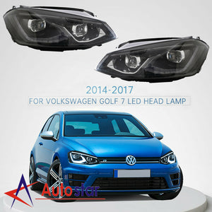 JDMSPEED Pair Full LED Headlights With Start-up Animation For 15-17 Golf MK7