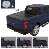 JDMSPEED 6ft Lock Hard Tri-Fold Tonneau Cover For 2016-2020 Toyota Tacoma Truck Bed
