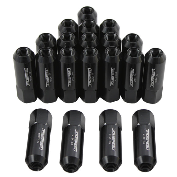 JDMSPEED 20pcs Black M12X1.5 60MM Aluminum Tuner Racing Lug Nuts For Acura Honda Toyota