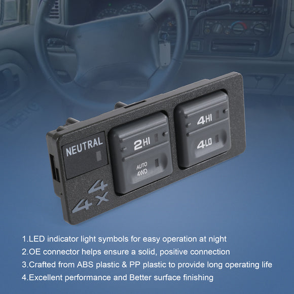 JDMSPEED Auto 4x4 4WD Transfer Control Shift Switch For GMC Chevrolet Cadillac 1998-2000