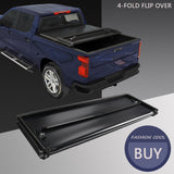 JDMSPEED 4-Fold Soft Tonneau Cover For 2005-2015 Toyota Tacoma Pickup 6ft (72") Bed
