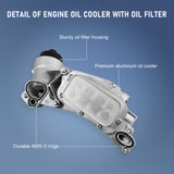 JDMSPEED 93186324 Engine Oil Cooler Assembly W/ Oil Filter For GM Chevrolet Cruze Aveo