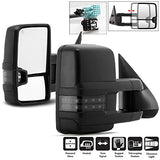 JDMSPEED Black Power Heated LED Signals Towing Mirrors For 03-06 Chevy Silverado Sierra