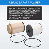 JDMSPEED Diesel Fuel Filter Set 68436631AA & 68157291AA For 19-21 Ram 2500 3500 4500 5500
