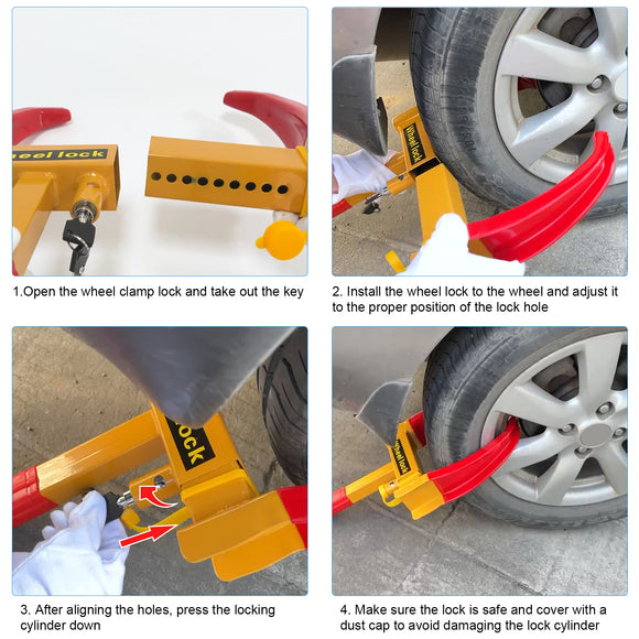 JDMSPEED New Anti Theft Wheel Lock Clamp Boot Tire Claw Trailer Auto Car Truck Towing