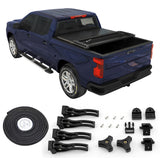 JDMSPEED Hard Tri-Fold Tonneau Cover For 04-15 Nissan Titan 5.7Ft Short Bed w/ Light