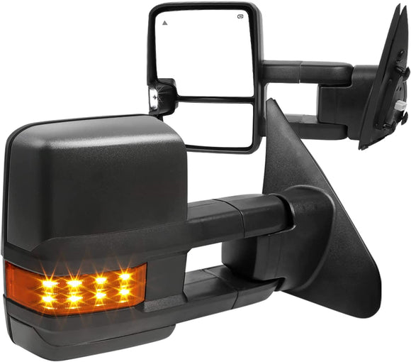 JDMSPEED Power Heated LED Tow Mirrors For Toyota Tundra Sequoia w/ Sequential Turn Signal