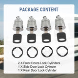 JDMSPEED Set 4 Door Key Lock Cylinders W/4 Keys For Ford Econoline E Series Van JDMSPEED
