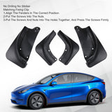 JDMSPEED 4PCS NEW Mud Flaps Splash Guards Fender for 2020 2021 2022 Tesla Model Y