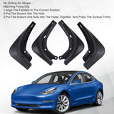 JDMSPEED 4PCS NEW Splash Guards Mud Flaps Front Rear For Tesla Model 3 2016-2022
