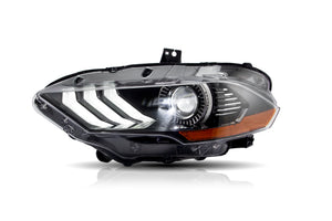 JDMSPEED Pair DRL Dual Beam Projector Headlights Headlamp Fits For 2018 2019 Ford Mustang