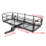 JDMSPEED 500lbs Folding Rack Cargo Basket Trailer Hitch Mount Luggage Carrier For SUV