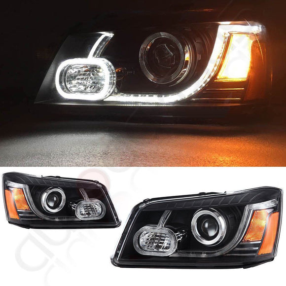 JDMSPEED Pair LED DRL Projector Headlights For 2001-2007 Toyota Highlander Front Lights