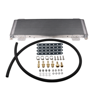 JDMSPEED Transmission Oil Cooler Low Pressure Drop 40,000 GVW Heavy Duty w/ Fittings
