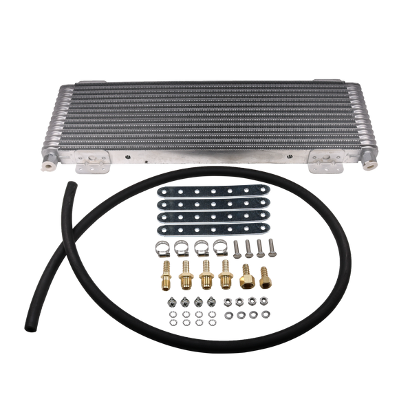JDMSPEED Transmission Oil Cooler Low Pressure Drop 40,000 GVW Heavy Duty w/ Fittings