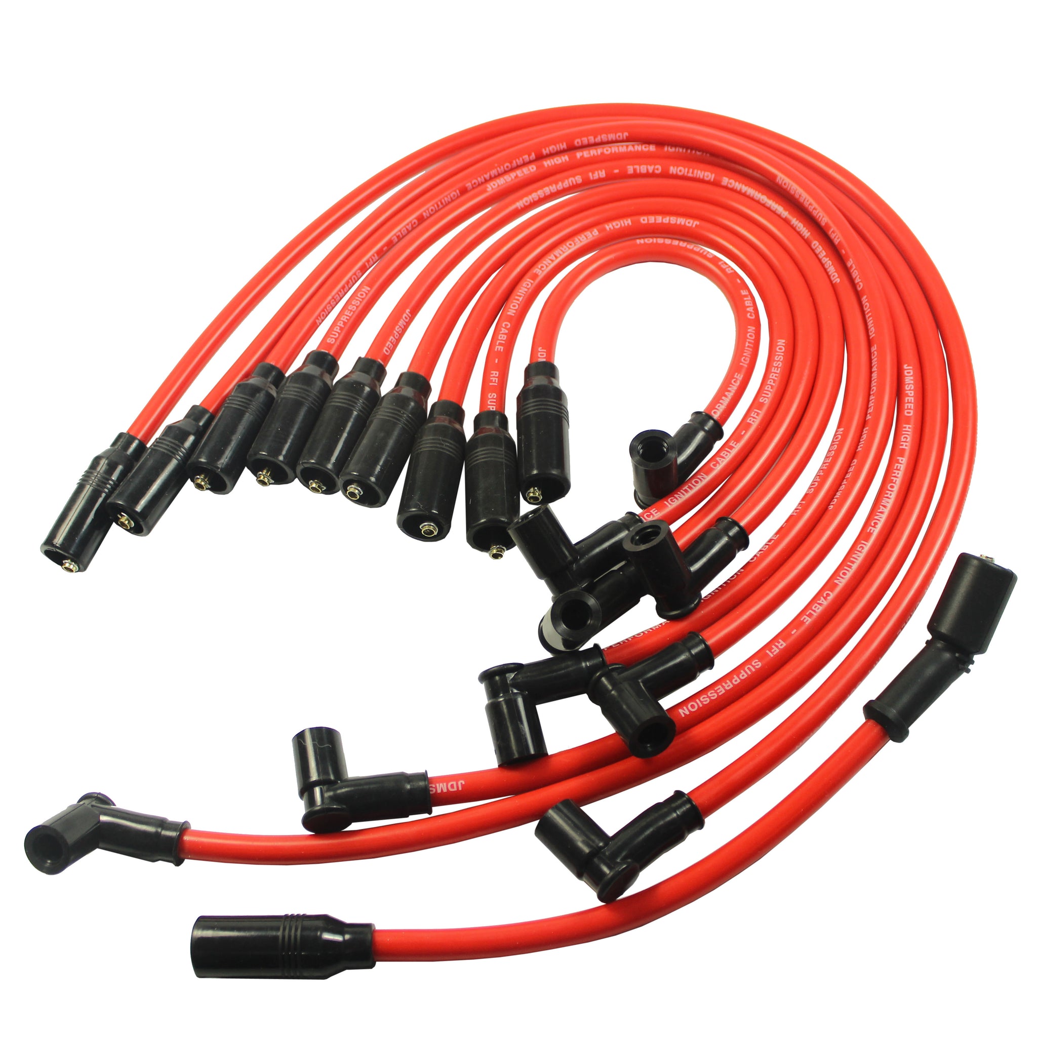 Spark Plug Wire Set, Livewires, Spiral Core, 10 mm, Red, 90 Degree Plug  Boots, HEI Style Terminal, GM V8, Kit