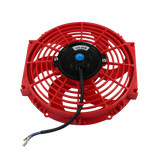 JDMSPEED 10 inch Red Slim Fan Push Pull Electric Radiator Cooling 12V Mount Universal Kit