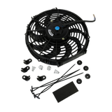 JDMSPEED Universal 12" inch Slim Fan Push Pull 12V Electric Radiator Cooling Mount Kit