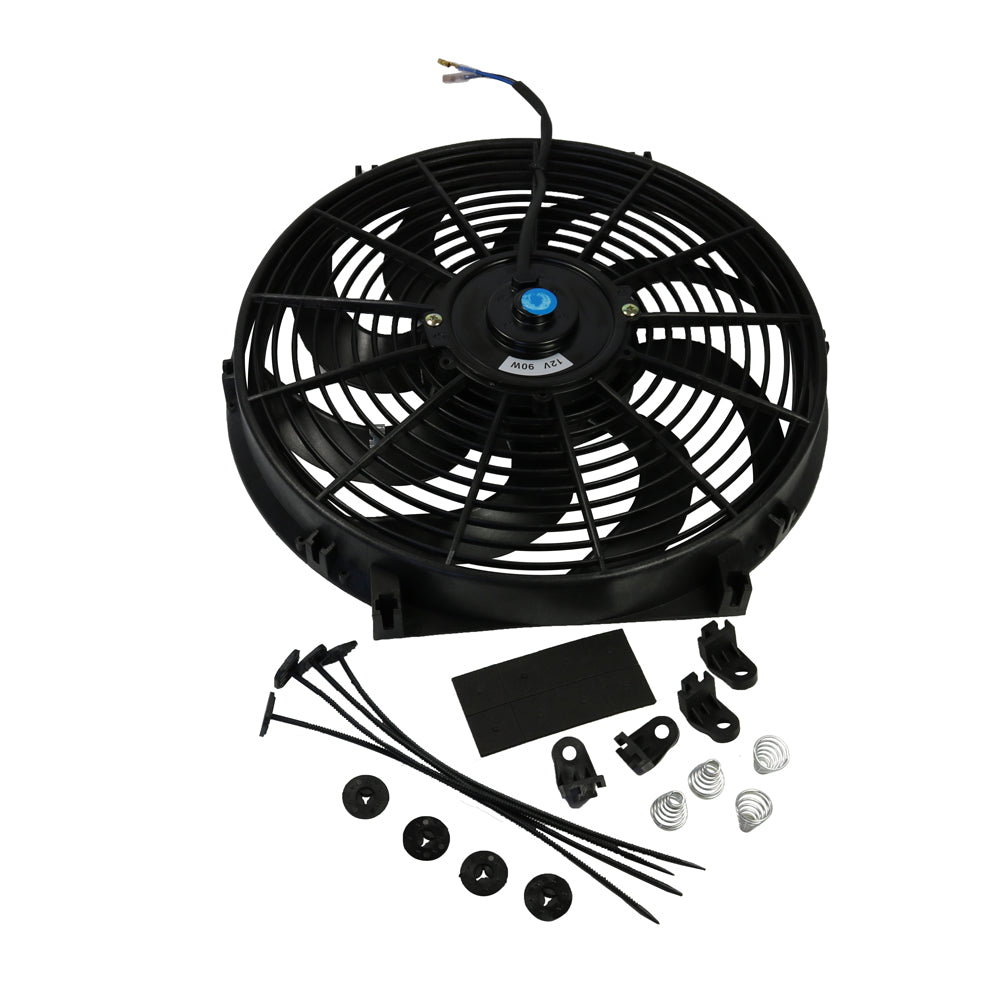 JDMSPEED 1x14'' inch Universal Slim Pull Push Racing Electric Radiator ...