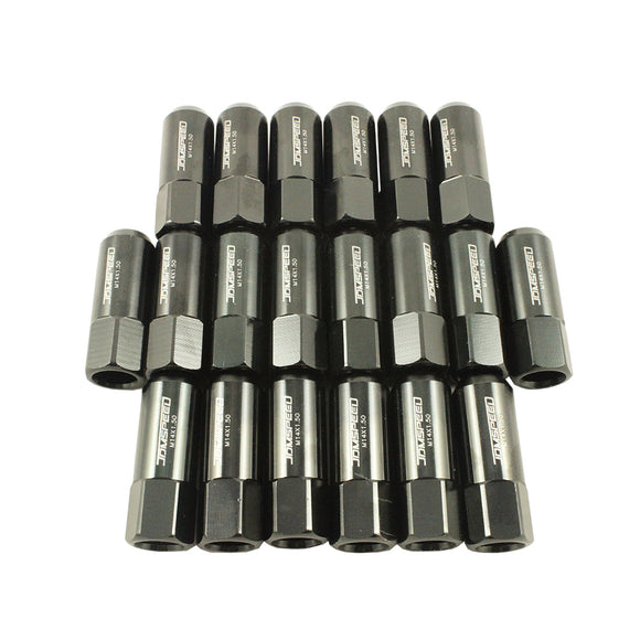 JDMSPEED Black 20PCS M14X1.5 60MM Extended Forged Aluminum Wheel Rim Tuner Racing Lug Nut